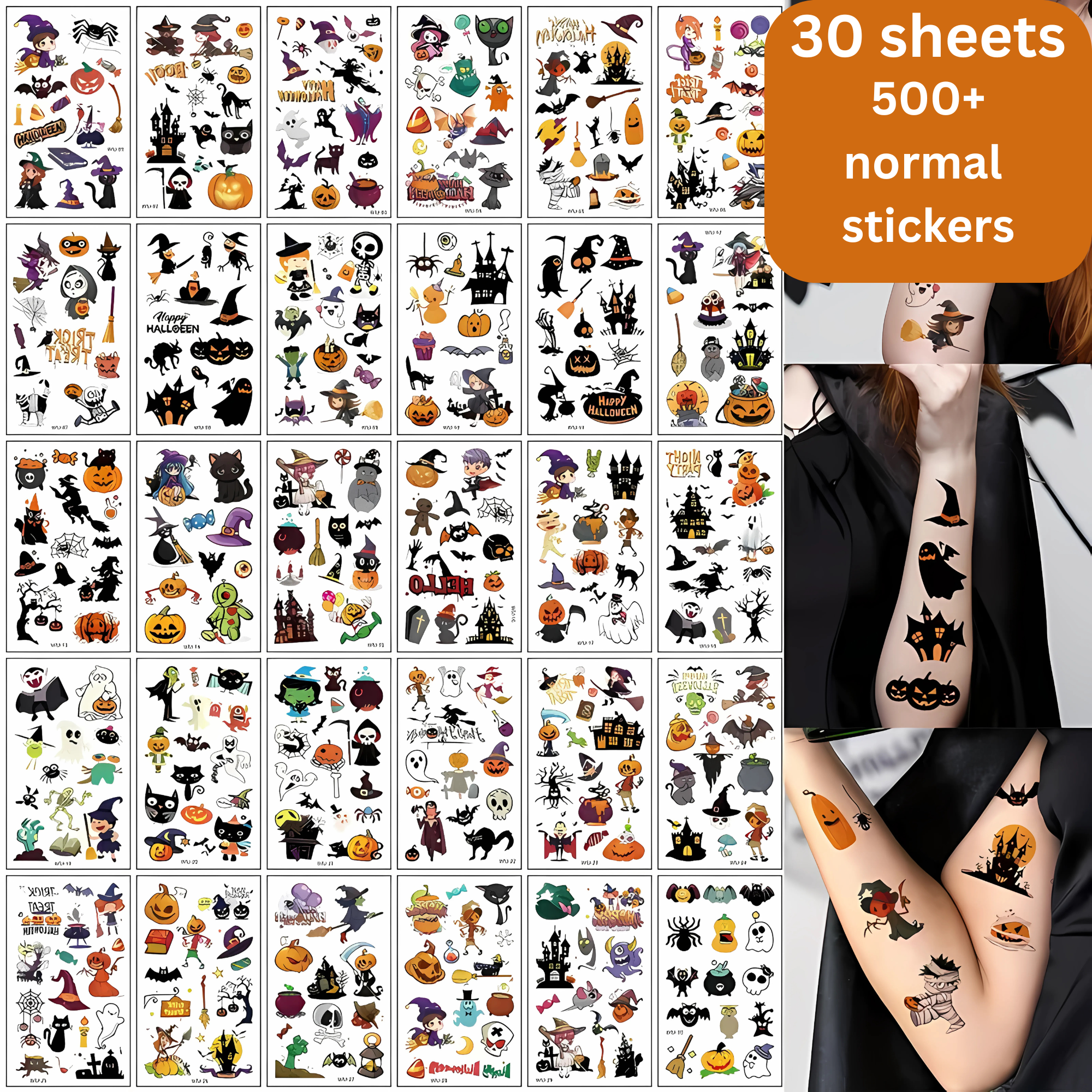 Halloween tattoo stickers